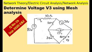 Sept-2020-QP-Determine V3 using mesh analysis-