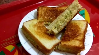 Tangy Vegetable Sandwich with a twistसब्जी भरा चटपटा सैंडविचInstant Breakfast Shaila's Dastarkhwan