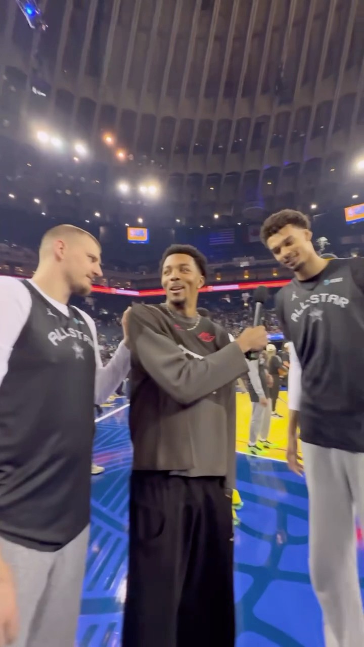 Trey’s interview with Wemby got crashed by Jokić ?