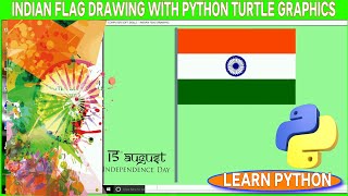 INDIAN FLAG DRAWING USING PYTHON TURTLE GRAPHICS | HOW TO DRAW INDIA FLAG IN PYTHON TURTLE screenshot 3