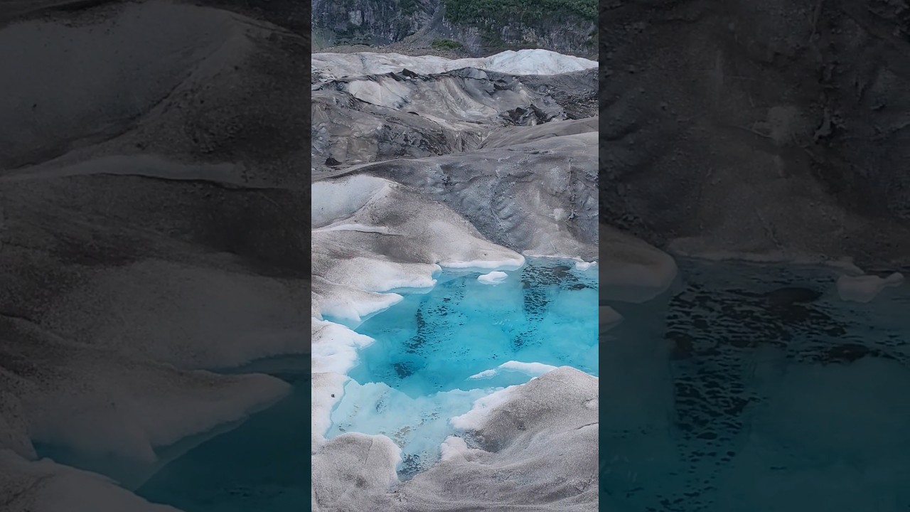 Pristine BLUE water on the Knik glacier in Alaska