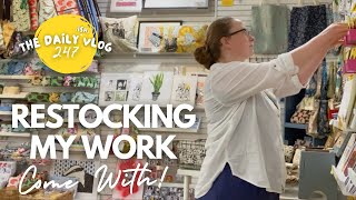 RESTOCKING A SMALL BUSINESS WITH MY WORK - come with! - The Daily(ish) Vlog 247