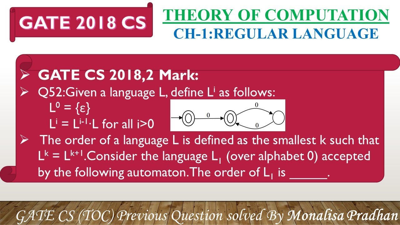 GATE CS 2018,Q52: Given a language L, define L^i as follows: L^0 = {ε}   L^i = L^i-1∙L for all i