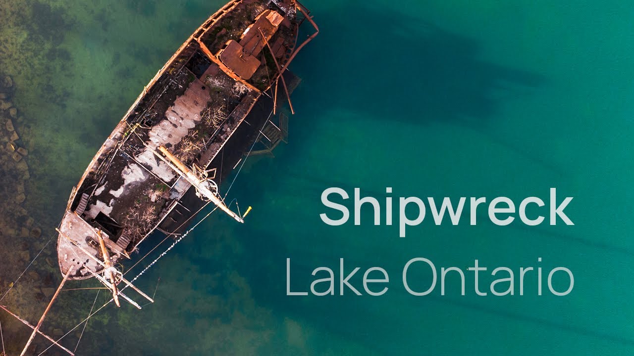 Shipwreck in Lake Ontario | 4K | Drone Aerial View - YouTube