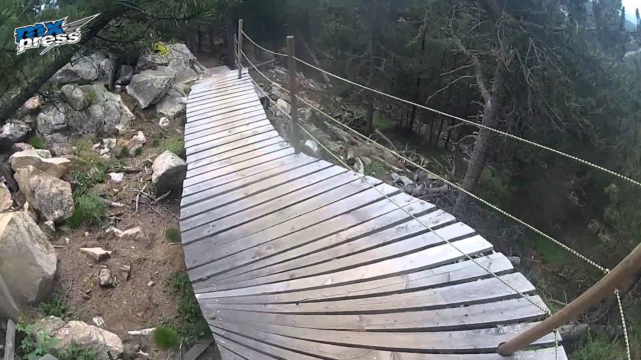 Crazy crash from old man on Downhill track