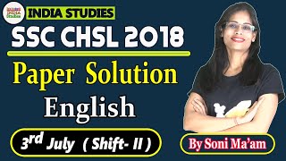 SSC CHSL 3rd July 2019 shift 2nd Paper Solution With Soni Mam | SSC CHSL 2019 SSC English| Mock Test