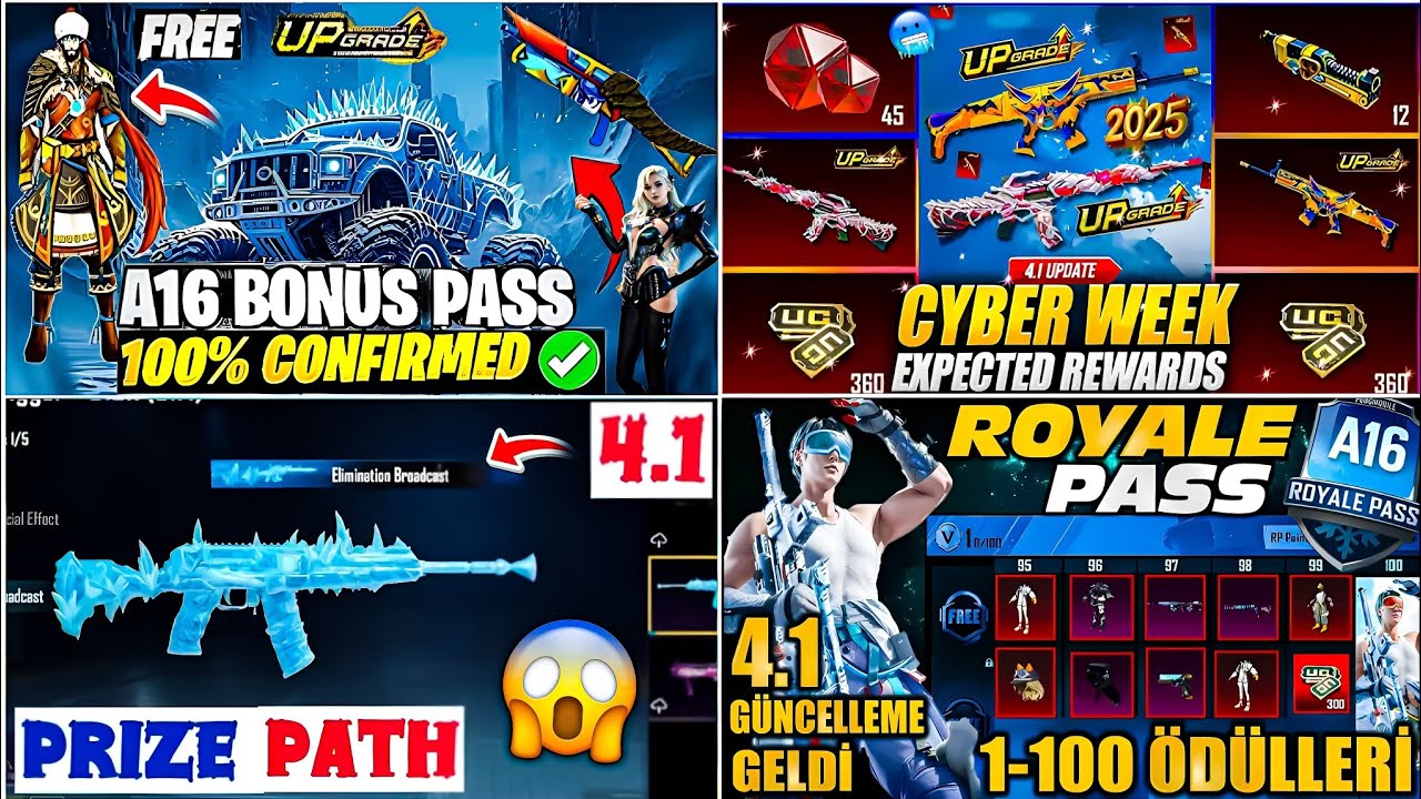 💯 A16 Bonus Pass & Confirmed Leaks😍| A16 Royal Pass Leaks🔥| Cyber Week Expected Gun Skin🔫| PUBGM