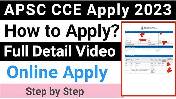 APSC CCE Online Apply 2023 | Apsc cce form fillup by Pranjit Dev Official