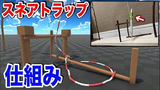 【スネアトラップ】足が捕まり木に吊るされる定番のトラップの仕組みを解説する