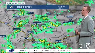 Scattered showers and thunderstorms through Wednesday