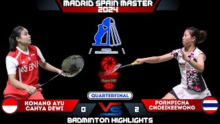 Komang Ayu Cahya Dewi (INA) vs Pornpicha CHOEIKEEWONG (THA) Spain Masters 2024 Badminton