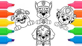 Paw Patrol Coloring Pages | Paw Patrol Chase, Rubble, Skye, Marshall #pawpatrol