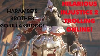 Harambe's REVENGE Injustice 2 Gorilla Grodd Online Troll!
