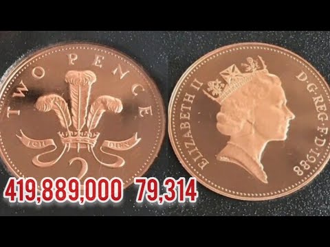 UK 1988 2p TWO PENCE Coin VALUE + REVIEW Queen Elizabeth II PROOF