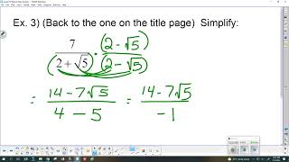 Saxon Algebra 2 Lesson 67 More on Radical Denominators