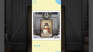 Vintage Snowman Christmas Wall Art IV - Holiday Home Decor Canvas Print 2025