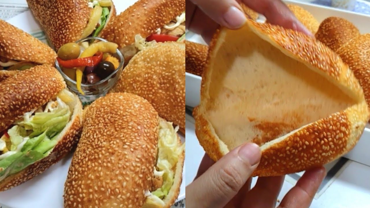 الخبز المنفوخ بدون فرن فارغ من الداخل خدمي بيه احلى سندويشات بزاف خفيف وسهل التحضير 😋