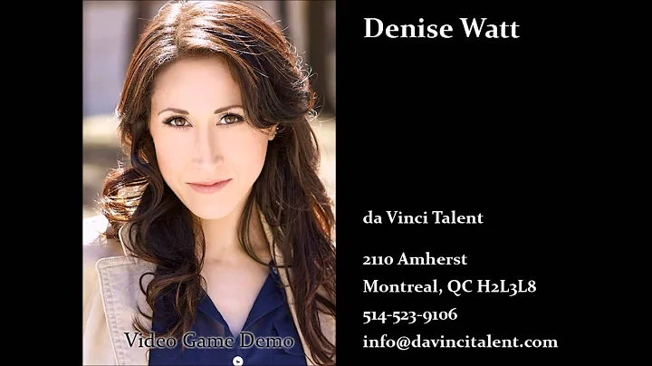 Denise Watt Video Game Voice Demo