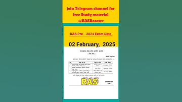 RAS Pre 2024 Exam Date #raspre2024 #rpsc #ras #exam #raspaper