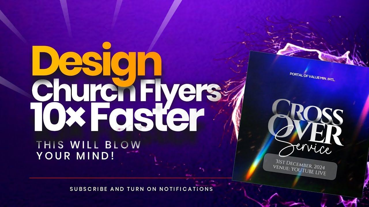Save time, Earn More! Learn to Design PROFESSIONAL Church Flyers 10× Faster! (PHONE & PC) #tutorial