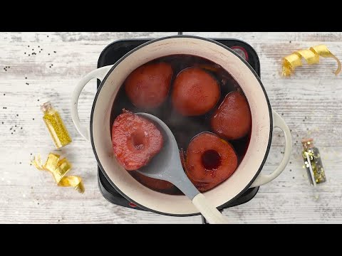 Red Wine Poached Pears