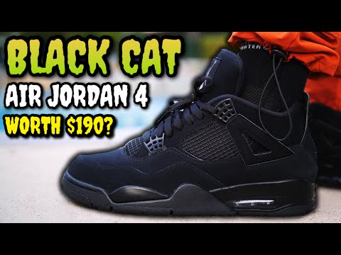 air-jordan-4-black-cat-review-&-on-feet!-worth-$190?-no-hype!?