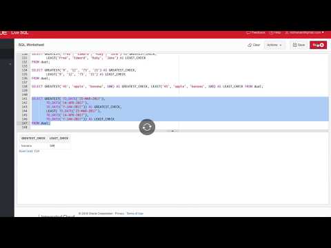 SQL Oracle Greatest and Least Functions