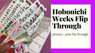 Hobonichi Weeks Planner Flip Through - January to June Monthly and Weekly Spreads