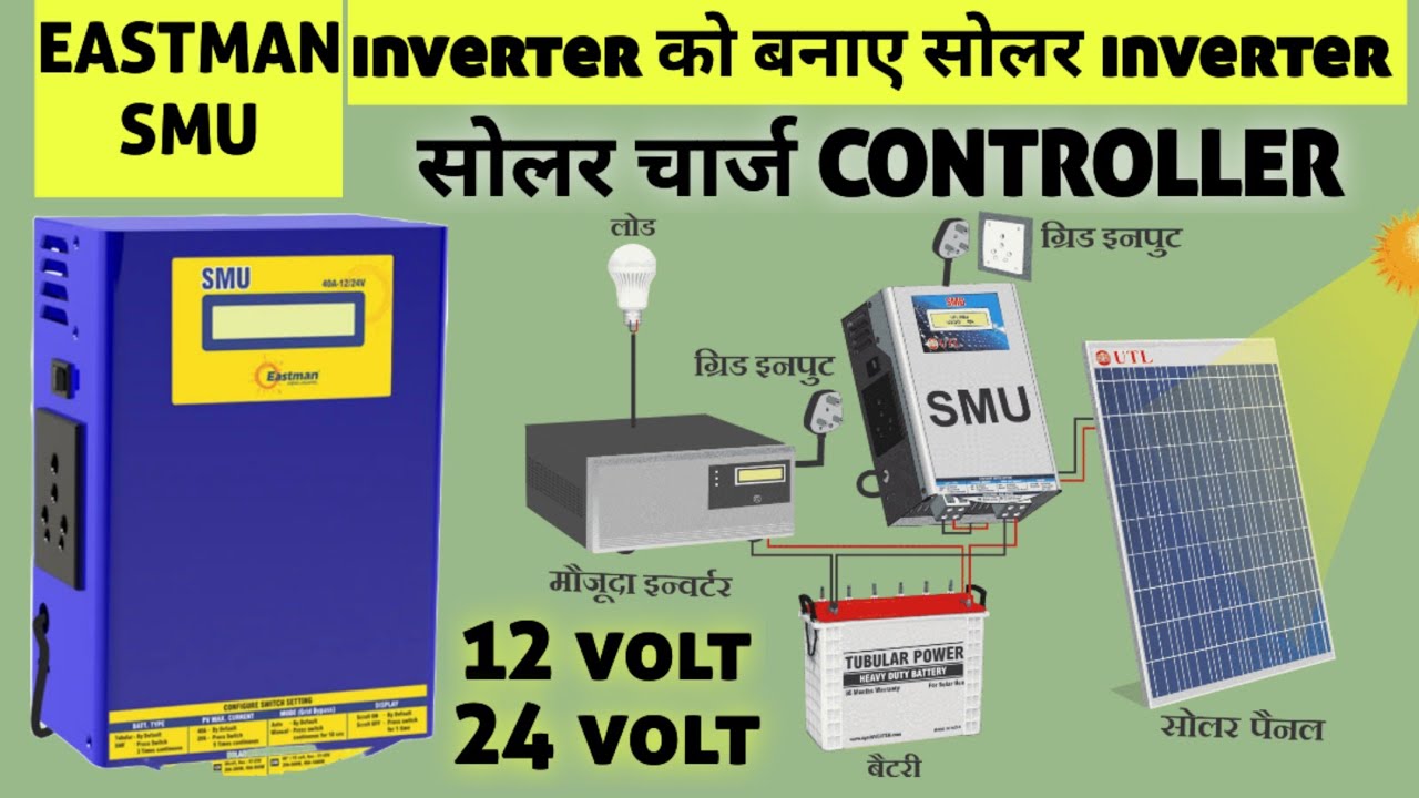 EASTMAN SOLAR SMU || SOLAR CHARGE CONTROLLER|| नॉर्मल INVERTER को बनाए SOLAR INVERTER 