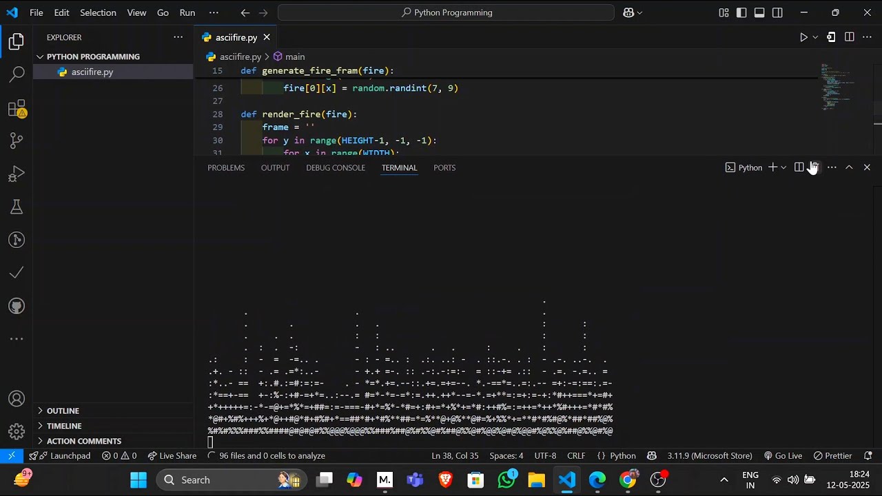 🔥 Python Fire Simulation Tutorial | Create Stunning Terminal Animation ...