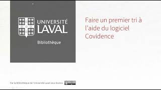 Faire un premier tri à l’aide du logiciel Covidence