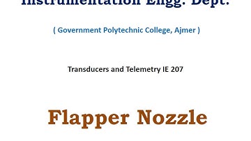 Flapper nozzle IE 207 by LB Joshi GPC Ajmer