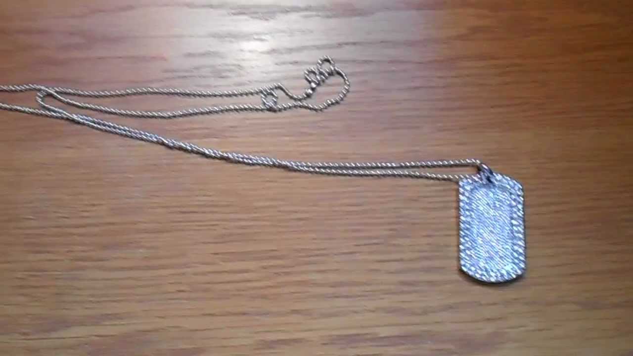 Hiphopbling.com:Ice Blizzard Silver Dog Tag Chain - YouTube