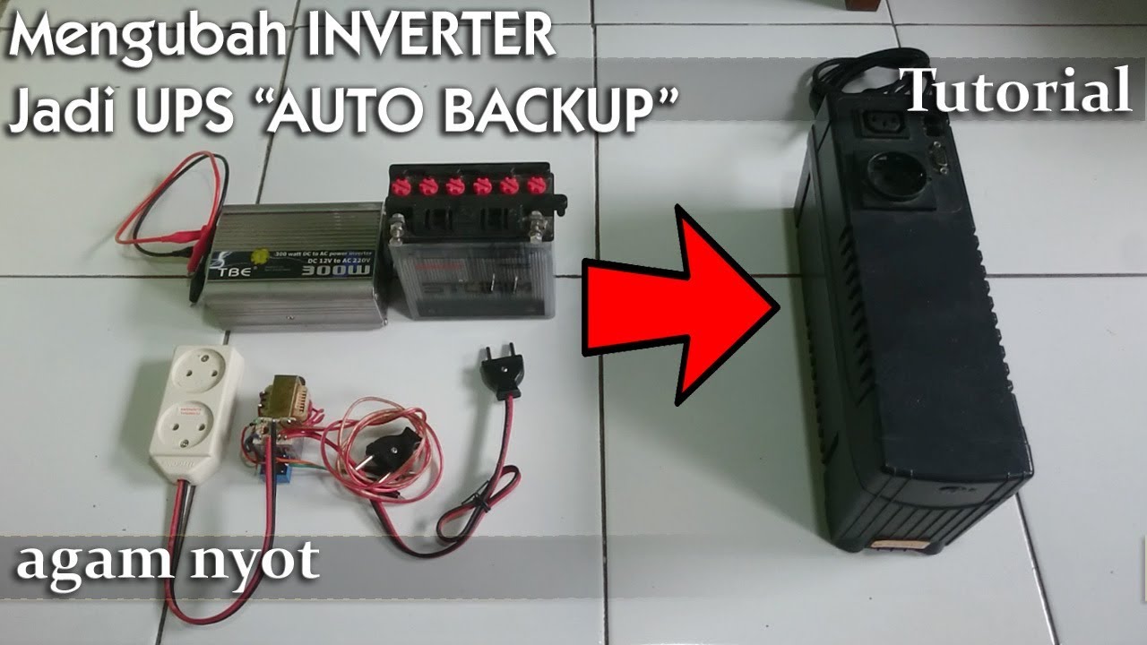 Mengubah Inverter Jadi UPS & Auto Backup Listrik - YouTube