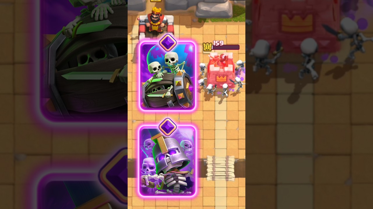 Skeleton Barrel vs Skeleton Army 😱 | Who Does More Tower Damage? | Clash Royale Shorts 
