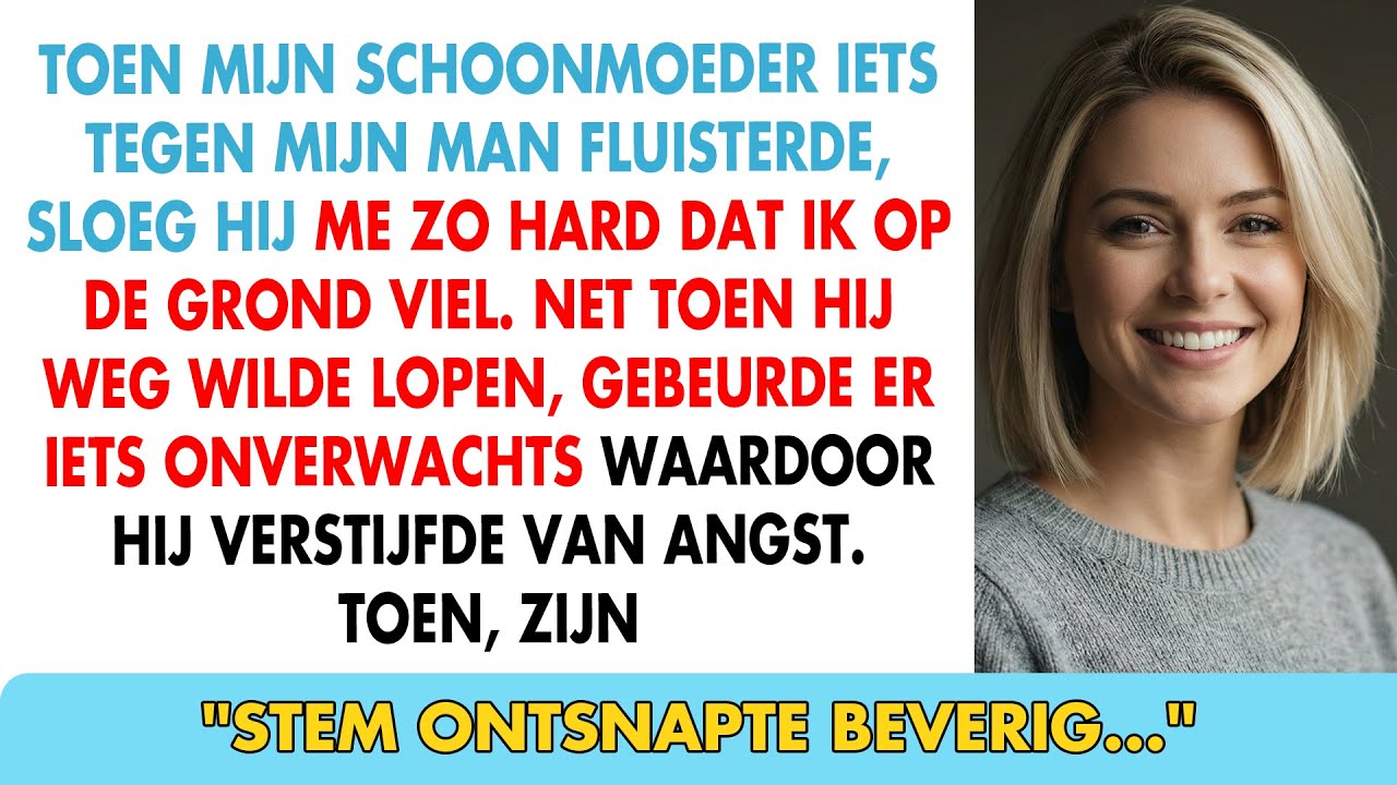 Mijn man sloeg me nadat zijn moeder sprak, maar wat hij daarna zag, verbrijzelde hem volledig...