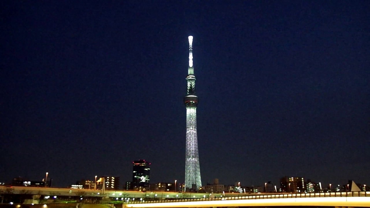 東京スカイツリー 夜景 隅田川 桜橋 Sumida River Sakurabashi Cherry Blossoms Bridge Youtube