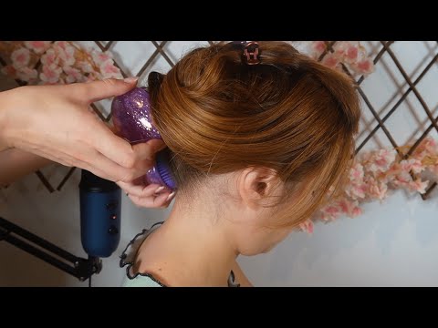 Asmr nape attention with hairplay and tools - no talking