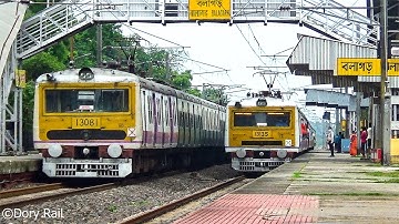 High speed perfect crossing of almost same face Electric Multiple Unit local train | Indian Railway