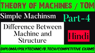 Difference between Machine and Structure l Theory of Machine l Simple Mechanism