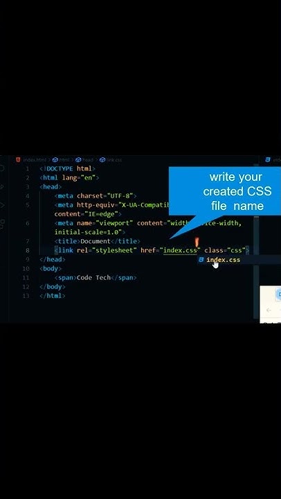 HOW TO CONNECT CSS FILE IN HTML FILE | #shorts - YouTube