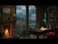 📚 Rainy Evening Study Session | 3 Hours Relaxing Nighttime White Noise | Focus Meditation Sleep Calm