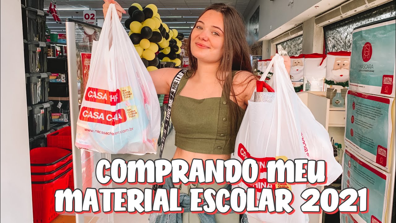 COMPRANDO MEU MATERIAL ESCOLAR 2021 | Casa China Bacacheri
