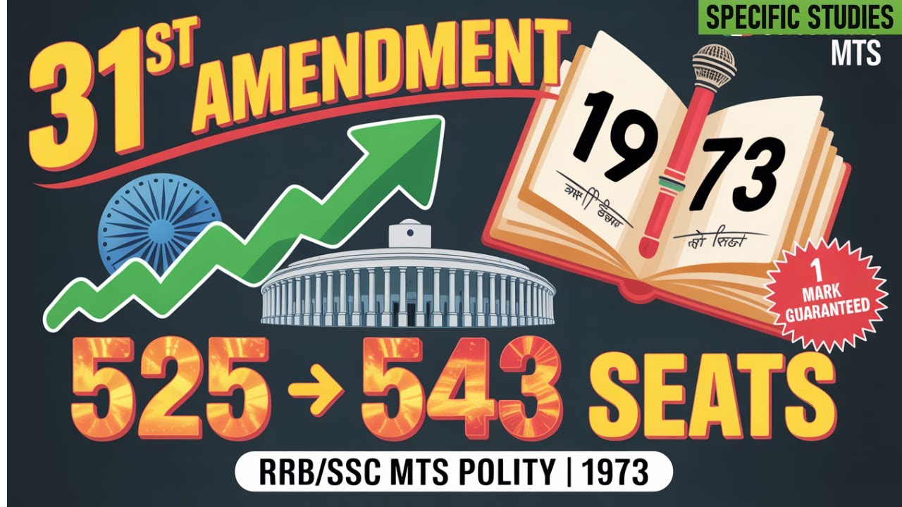31st Amendment 1973 | Lok Sabha 525→543 Seats | RRB/SSC MTS Polity ...