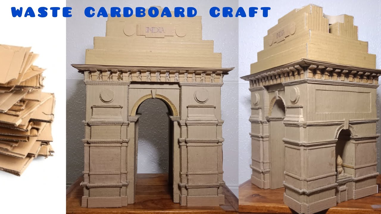DIY India Gate from Waste Cardboard Boxes 