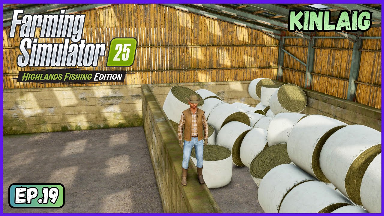 Хаос в сарае для тюков сена | Farming Simulator 25: Игровой процесс в Хайлендс, рыбалка | Эпизод 19