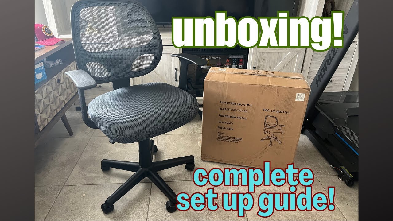 Flash Furniture - Flash Fundamentals Contemporary Mesh Swivel Task Chair Gray Color Set Up Tutorial