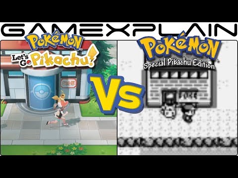 Pokémon Let's Go, Pikachu & Eevee vs. Pokémon Yellow - Graphics Comparison (Switch vs Game Boy)