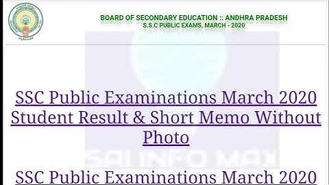 HOW TO DOWNLOAD AP SSC MARKS MEMO 2020 - 10Th Class MARCH 2020 Short MARKS Memos Download -RESULTS
