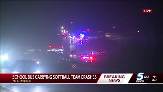 Minco softball bus rolls over, injuring multiple, including coach screenshot 5